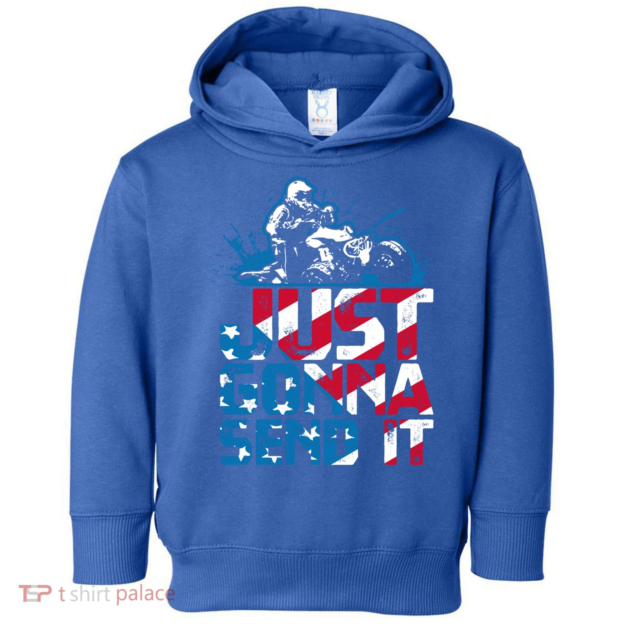 Just Gonna Send It Gift Patriotic American Flag Quad Atv Gift Toddler Hoodie