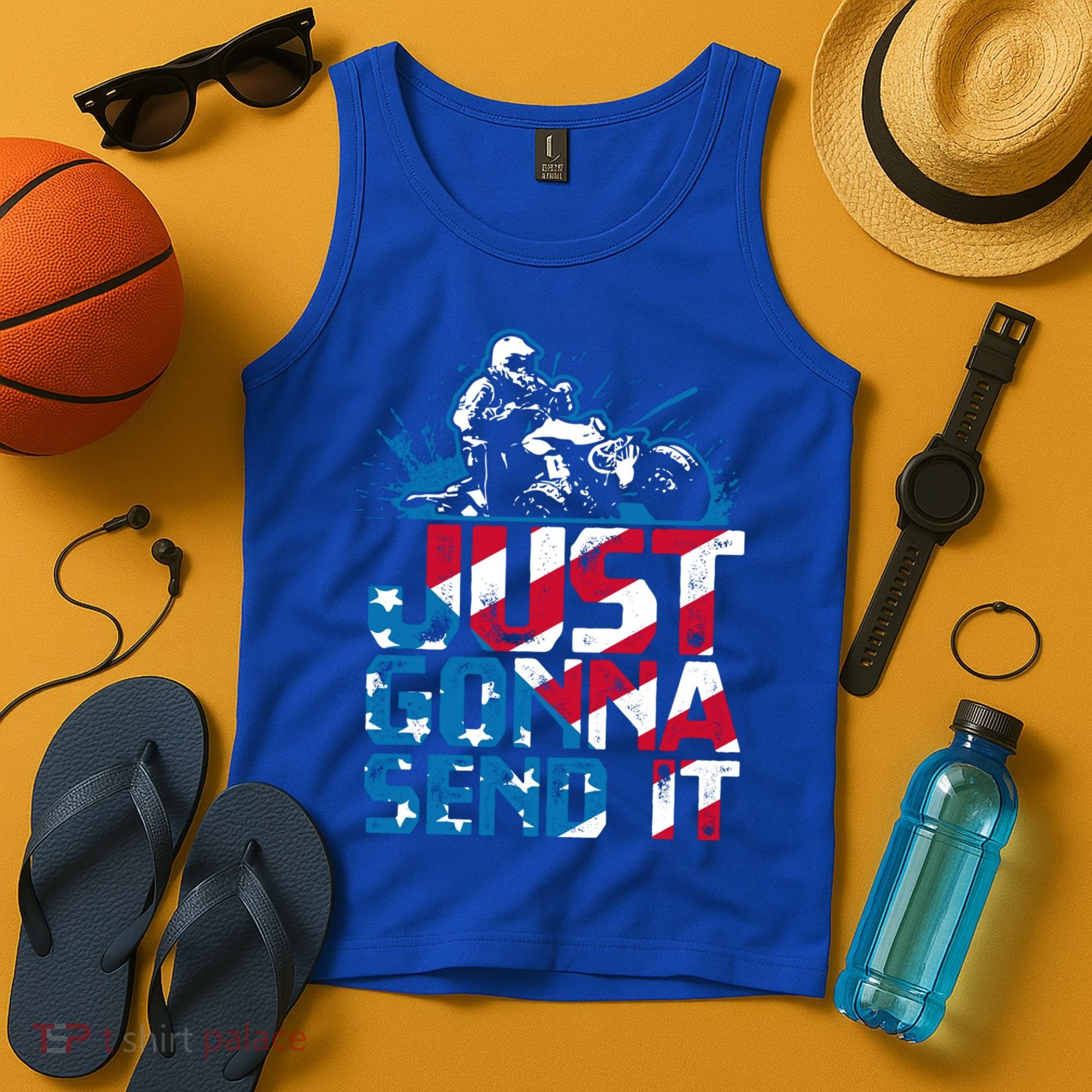 Just Gonna Send It Gift Patriotic American Flag Quad Atv Gift Tank Top