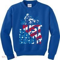 Just Gonna Send It Gift Patriotic American Flag Quad Atv Gift Kids Sweatshirt thumb 0