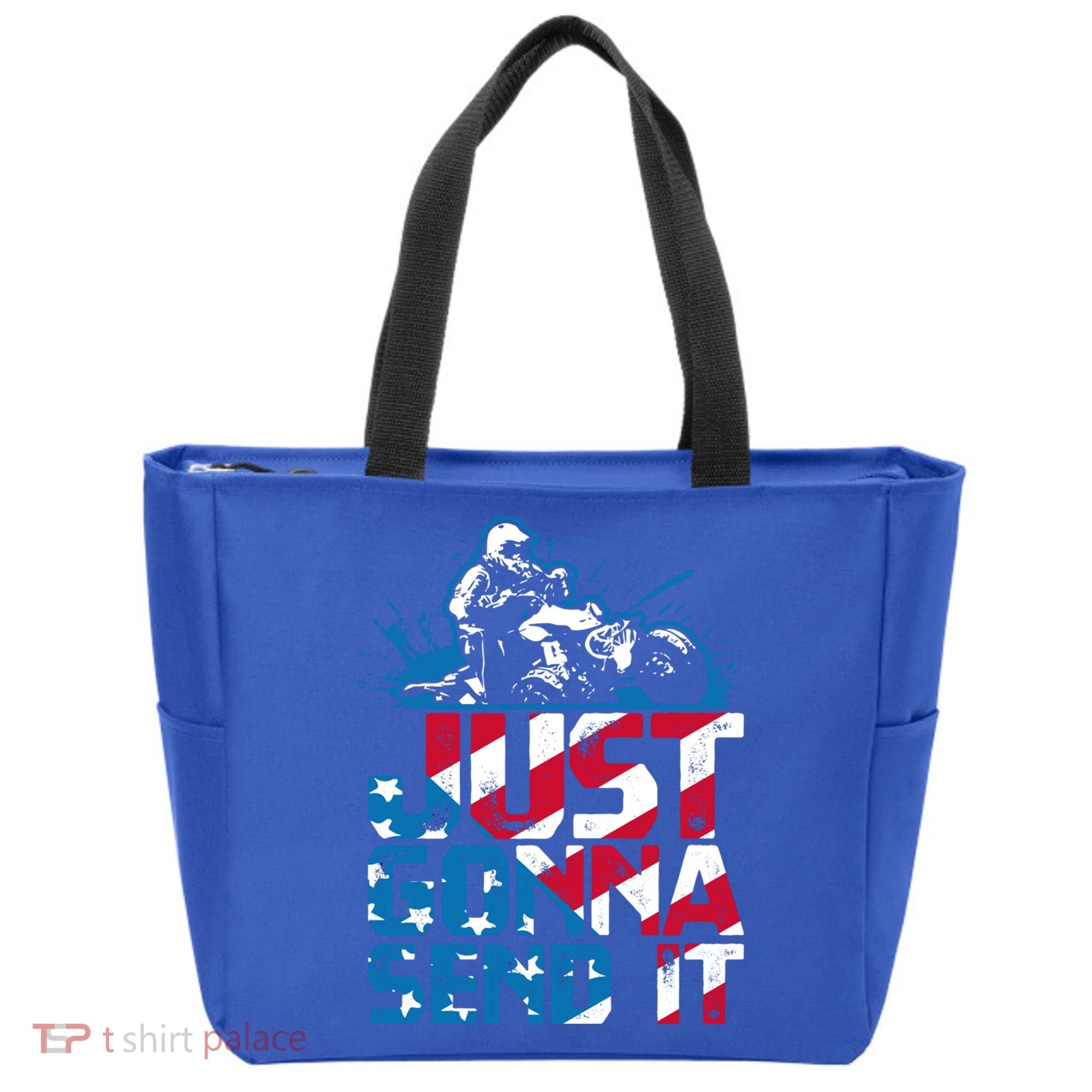 Just Gonna Send It Gift Patriotic American Flag Quad Atv Gift Tote Bag