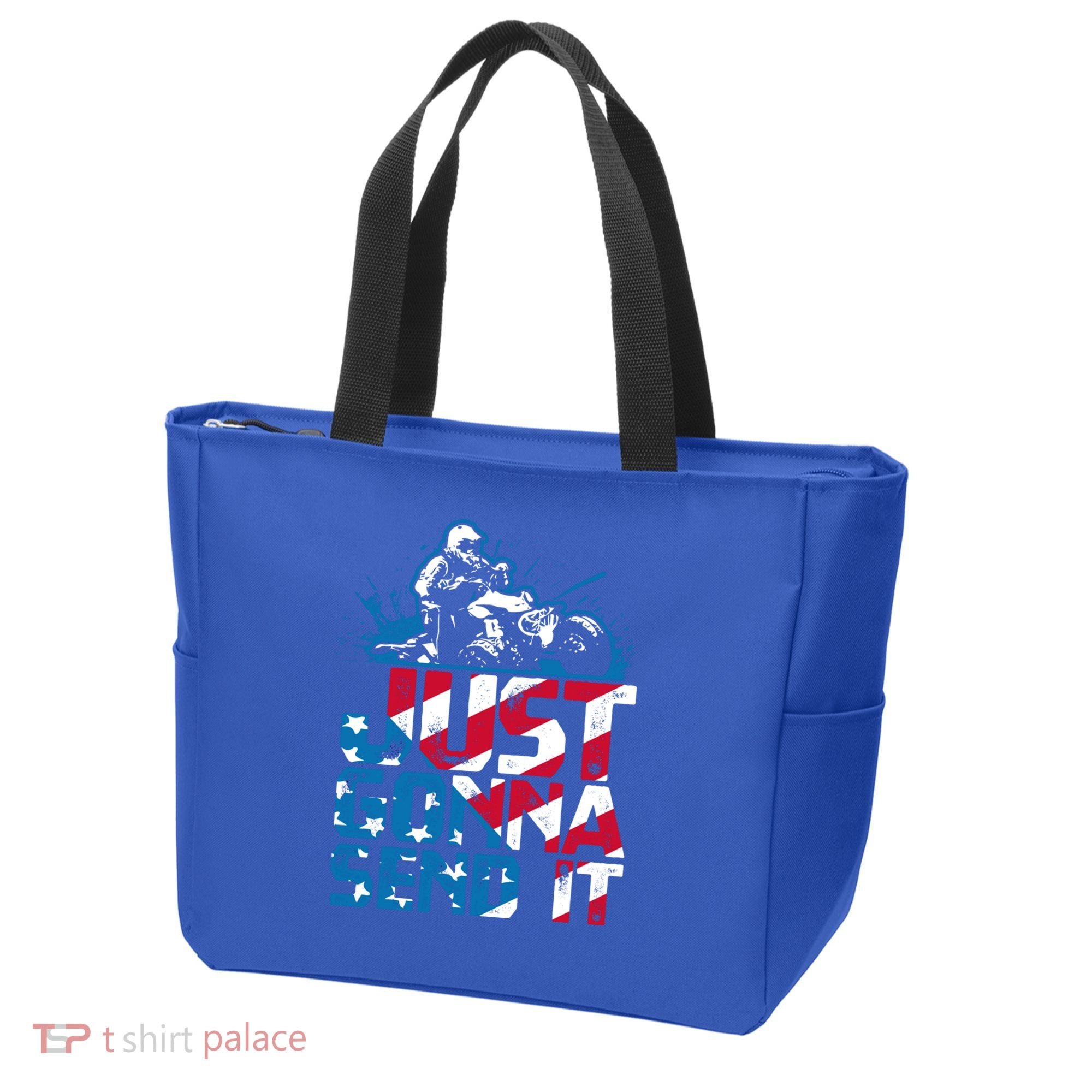 Just Gonna Send It Gift Patriotic American Flag Quad Atv Gift Tote Bag