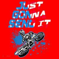 Just Gonna Send It Motocross Dirt Bike Tee Santa Hat thumb 1