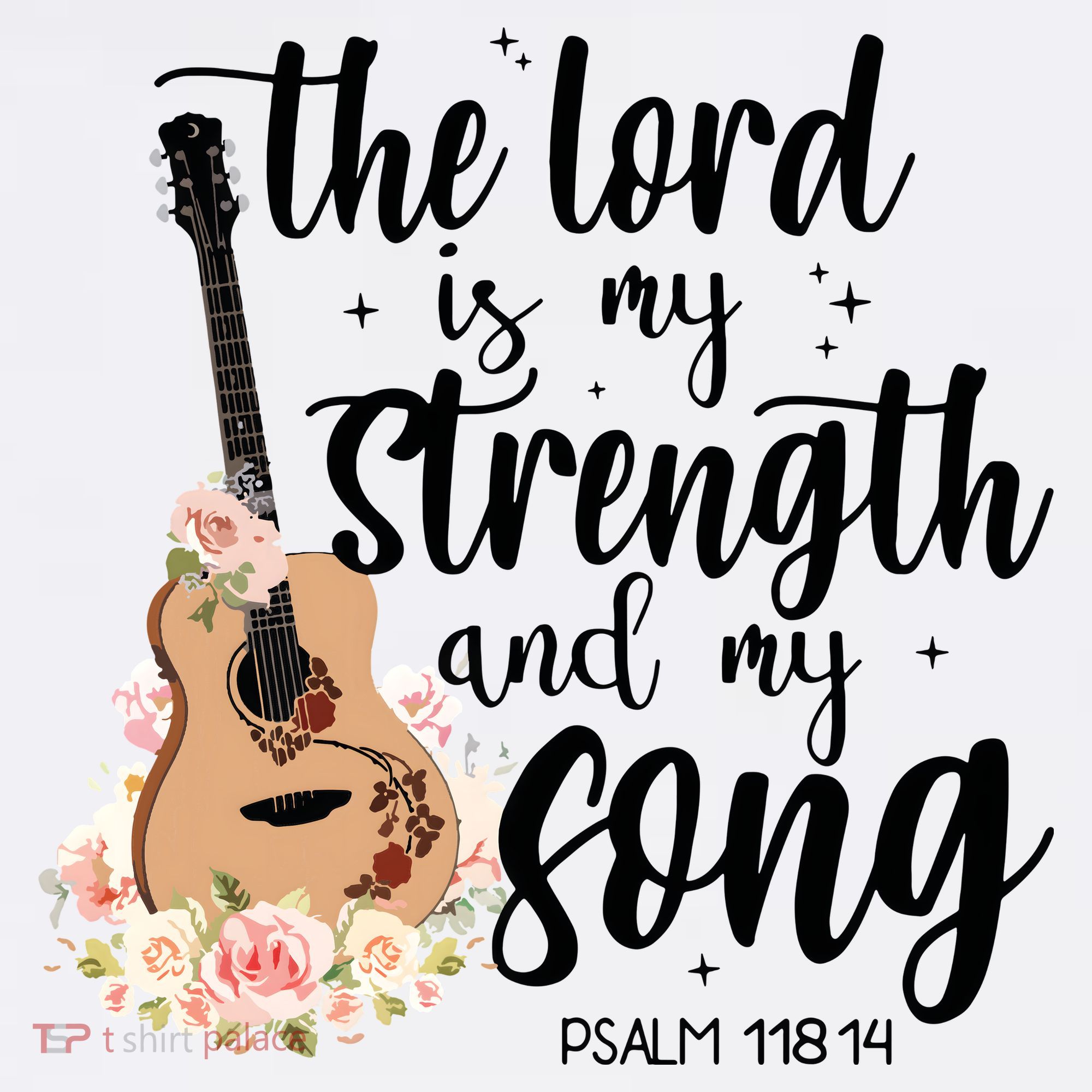 Jesus Guitar The Lord Is My Strength My Song T-Shirt