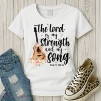 Jesus Guitar The Lord Is My Strength My Song Women's T-Shirt thumb 3