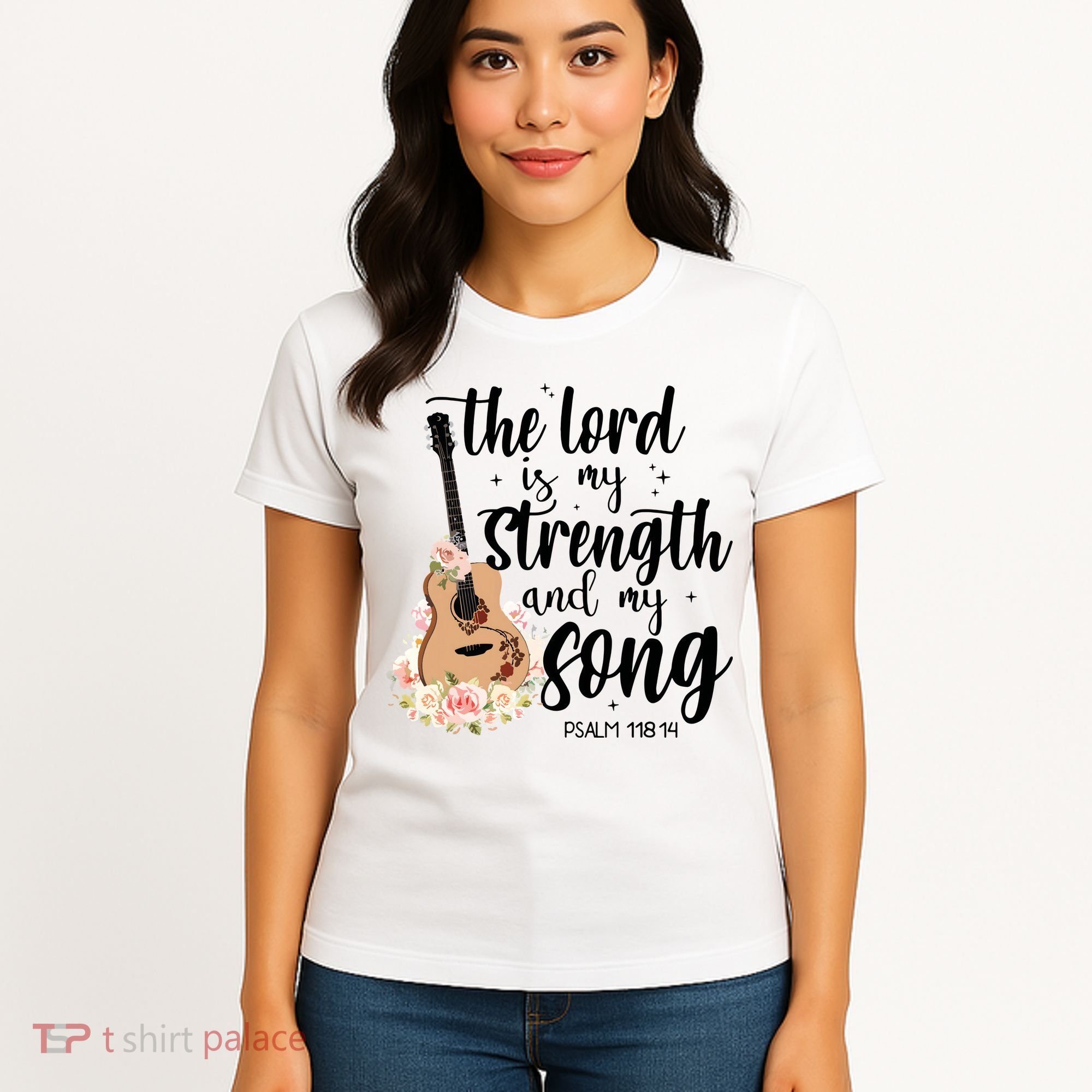 Jesus Guitar The Lord Is My Strength My Song Women's T-Shirt