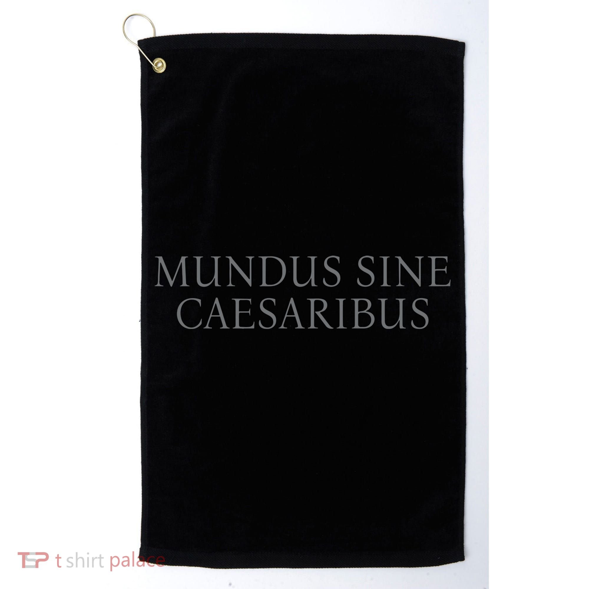 Jay Graber Wearing Mundus Sine Caesaribus Golf Towel