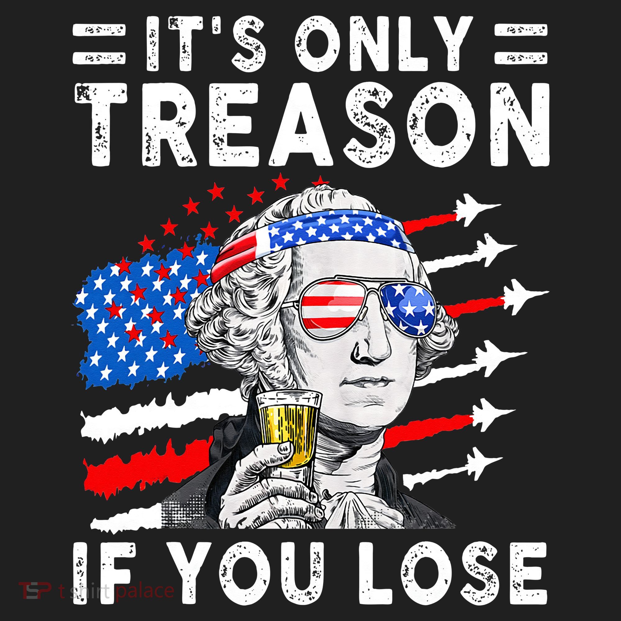 July George Washington 1776 It's Only Treason If You Lose Golf Towel