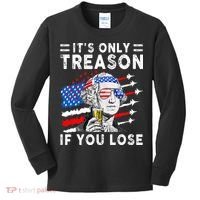 July George Washington 1776 It's Only Treason If You Lose Kids Long Sleeve Shirt thumb 0