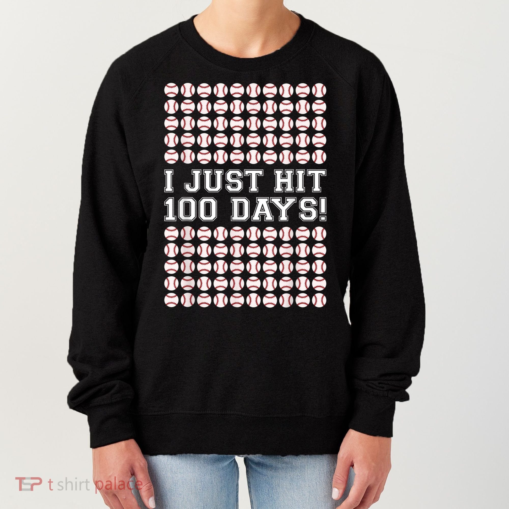 Just Hit 100 Days Of School Baseball Teacher Boys 100th Day Women's Sweatshirt