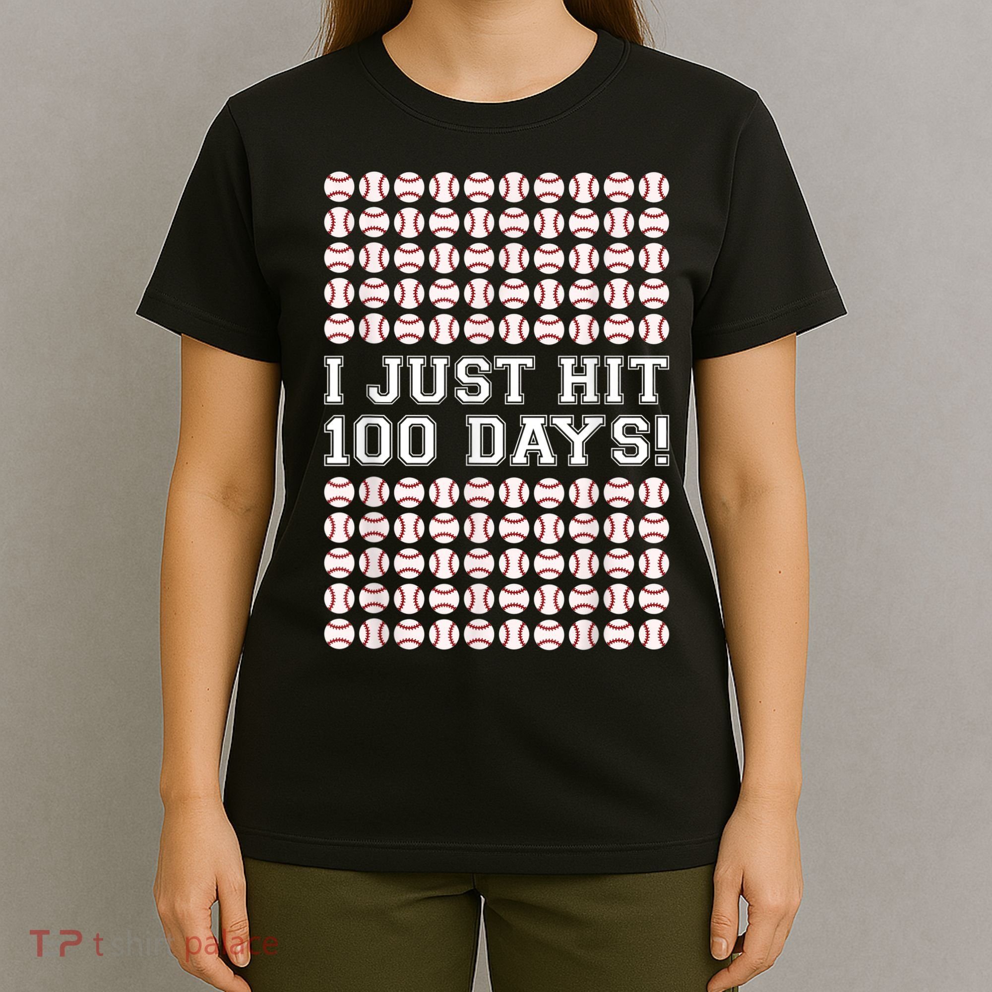 Just Hit 100 Days Of School Baseball Teacher Boys 100th Day T-Shirt