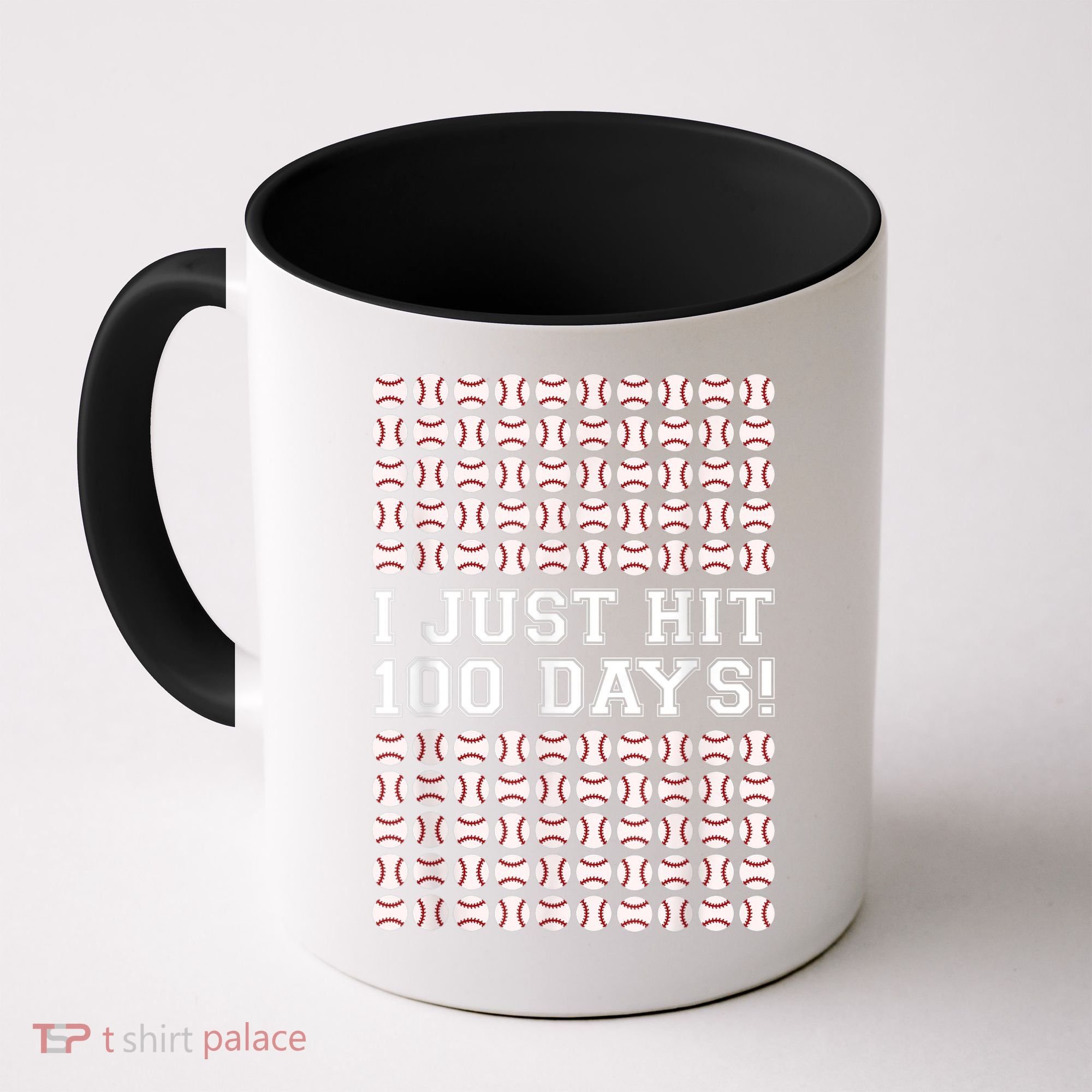 Just Hit 100 Days Of School Baseball Teacher Boys 100th Day Coffee Mug