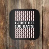 Just Hit 100 Days Of School Baseball Teacher Boys 100th Day Coaster thumb 0