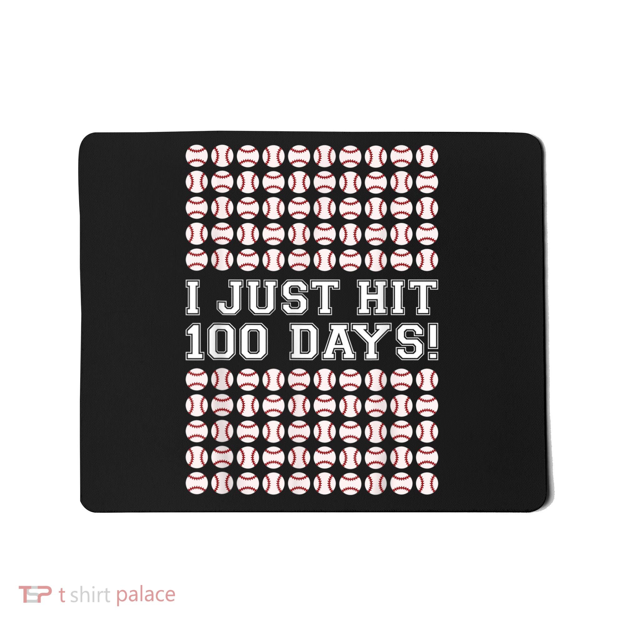 Just Hit 100 Days Of School Baseball Teacher Boys 100th Day Mousepad