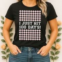 Just Hit 100 Days Of School Baseball Teacher Boys 100th Day Women's T-Shirt thumb 2