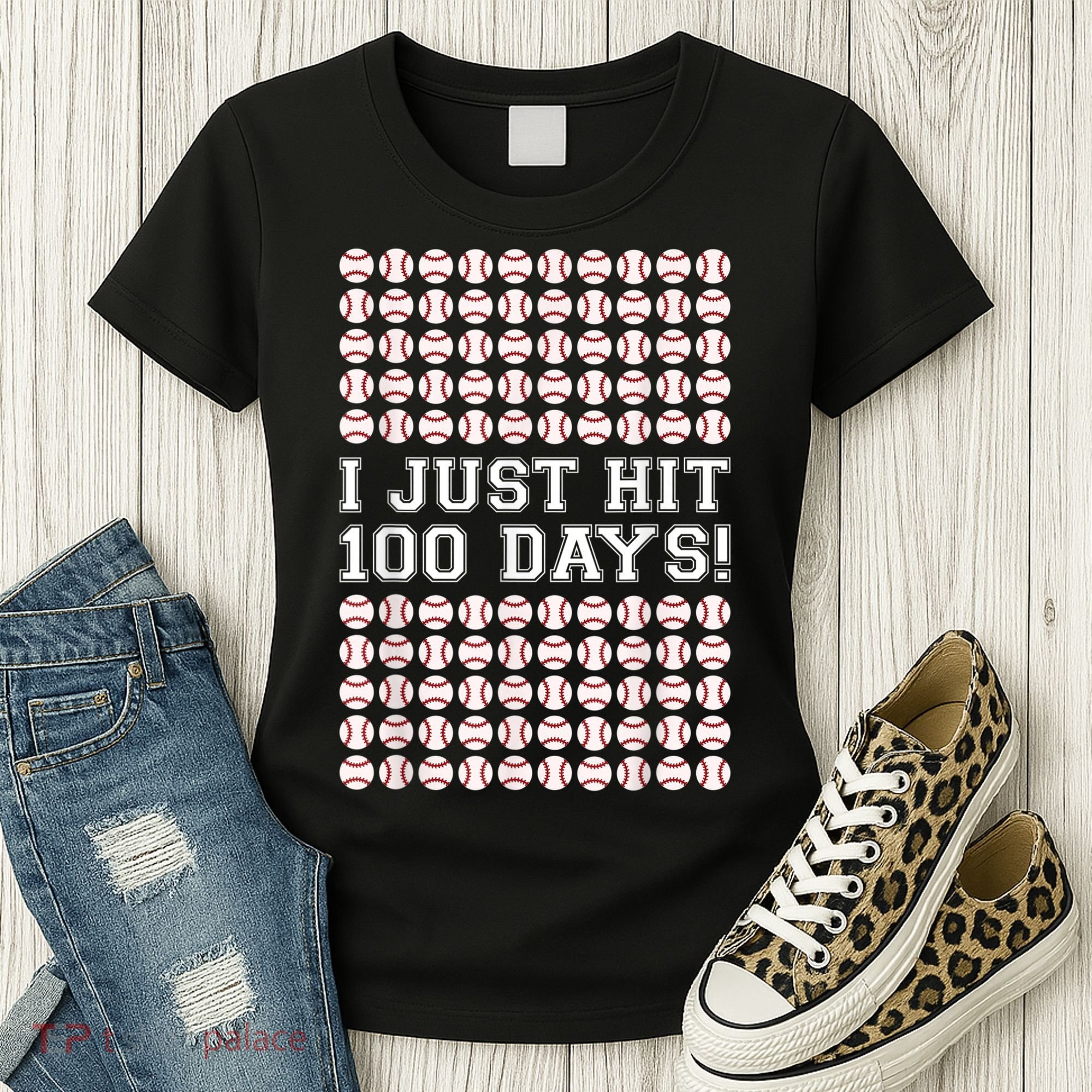 Just Hit 100 Days Of School Baseball Teacher Boys 100th Day Women's T-Shirt