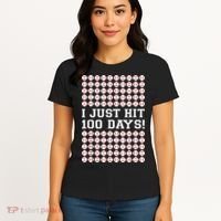 Just Hit 100 Days Of School Baseball Teacher Boys 100th Day Women's T-Shirt thumb 4