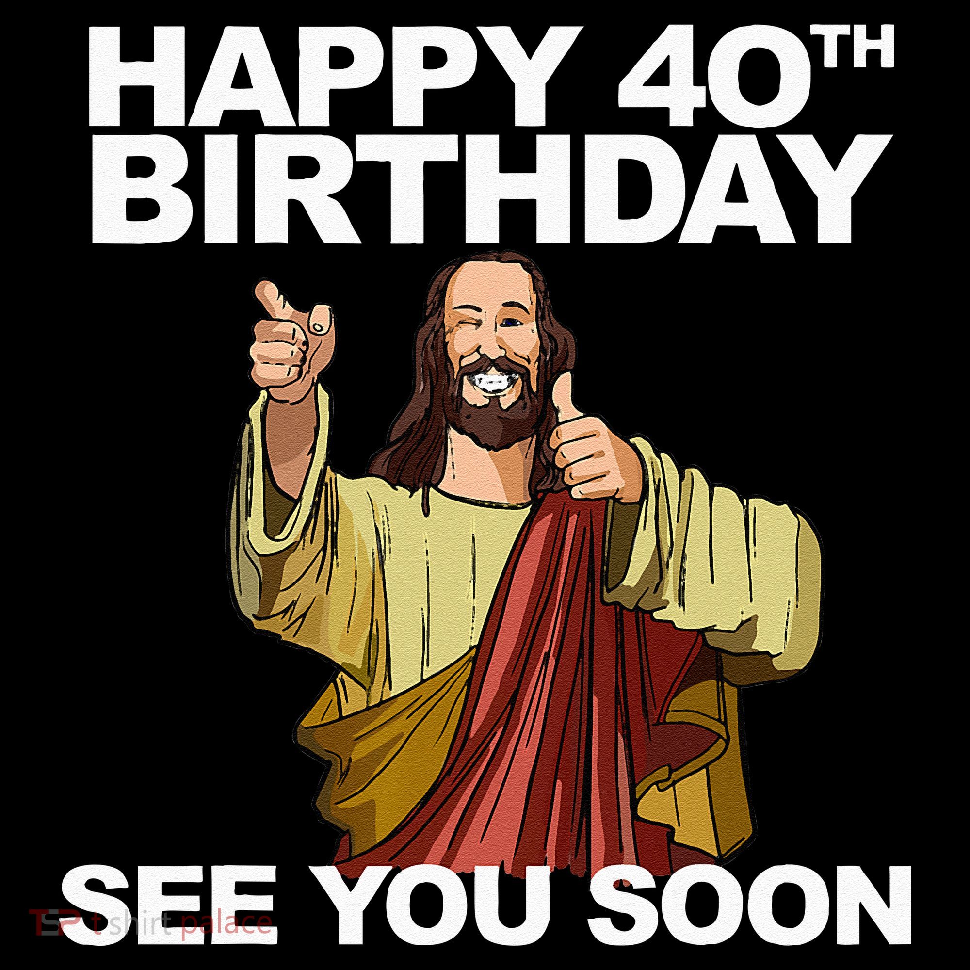 Jesus Happy 40th Birthday See You Soon Stripe Pom Pom Beanie