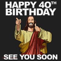 Jesus Happy 40th Birthday See You Soon Comfort Colors Heavyweight Long Sleeve T-Shirt thumb 2