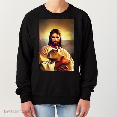 Jesus Holding A Capybara Women's Sweatshirt