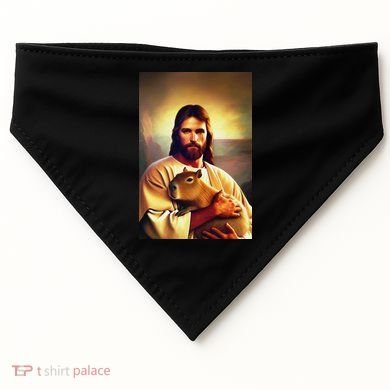 Jesus Holding A Capybara USA-Made Doggie Bandana