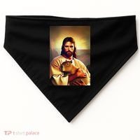 Jesus Holding A Capybara USA-Made Doggie Bandana thumb 0