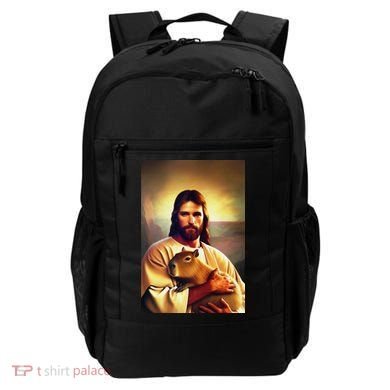 Jesus Holding A Capybara Backpack