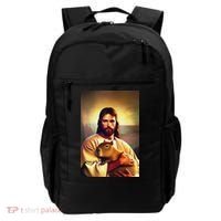 Jesus Holding A Capybara Backpack thumb 0