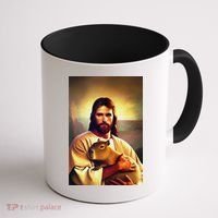 Jesus Holding A Capybara Coffee Mug thumb 1