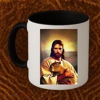 Jesus Holding A Capybara Coffee Mug thumb 2