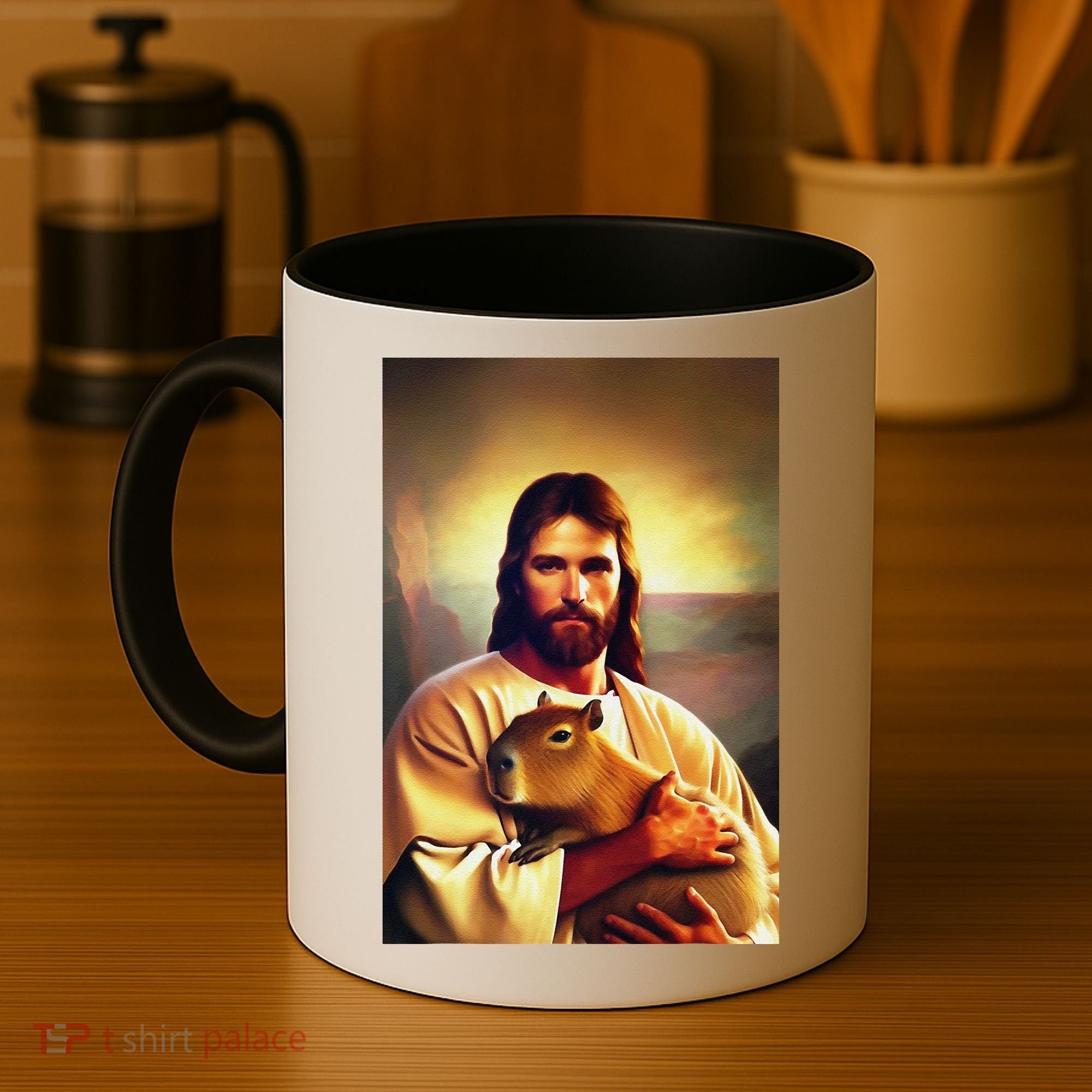 Jesus Holding A Capybara Coffee Mug