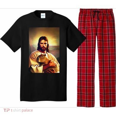 Jesus Holding A Capybara Pajama Set