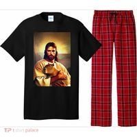 Jesus Holding A Capybara Pajama Set thumb 0