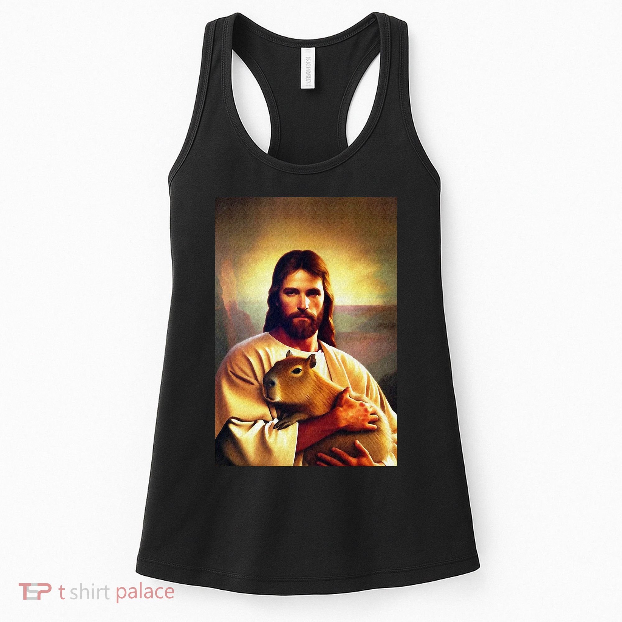 Jesus Holding A Capybara Women's Tank Top