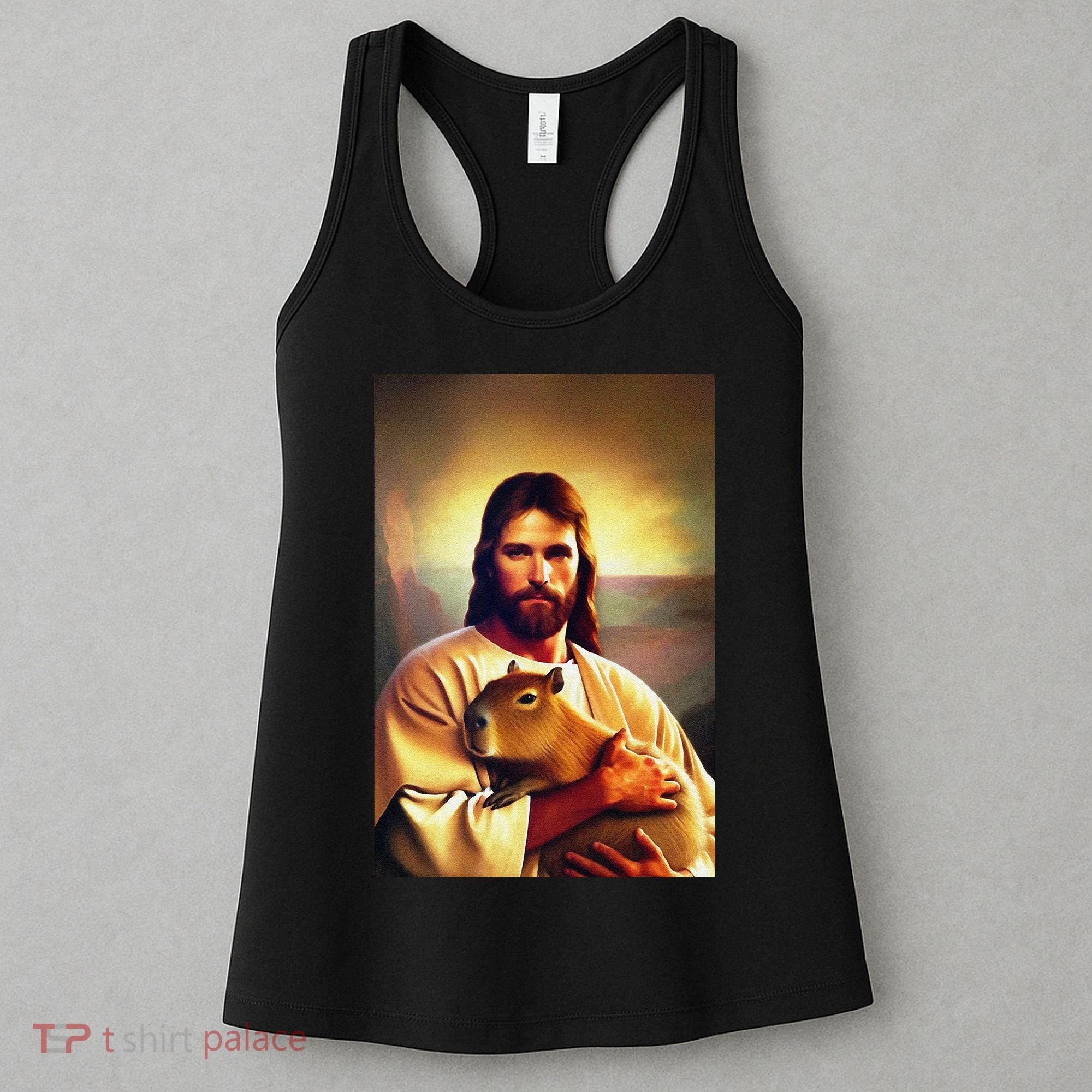 Jesus Holding A Capybara Women's Tank Top