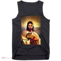 Jesus Holding A Capybara Tank Top thumb 0