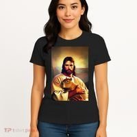 Jesus Holding A Capybara Women's T-Shirt thumb 4