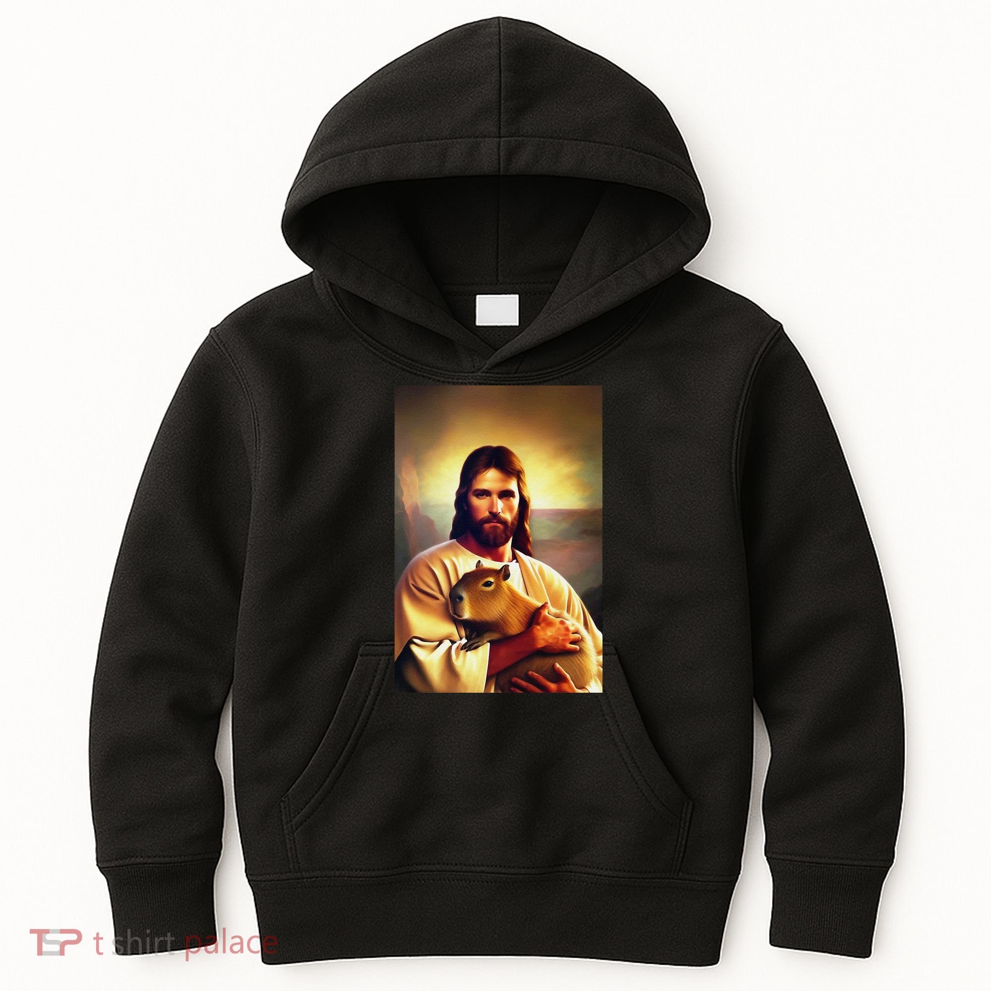 Jesus Holding A Capybara Kids Hoodie