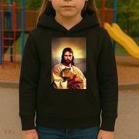 Jesus Holding A Capybara Kids Hoodie thumb 3