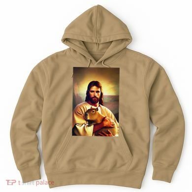 Jesus Holding A Capybara Hoodie