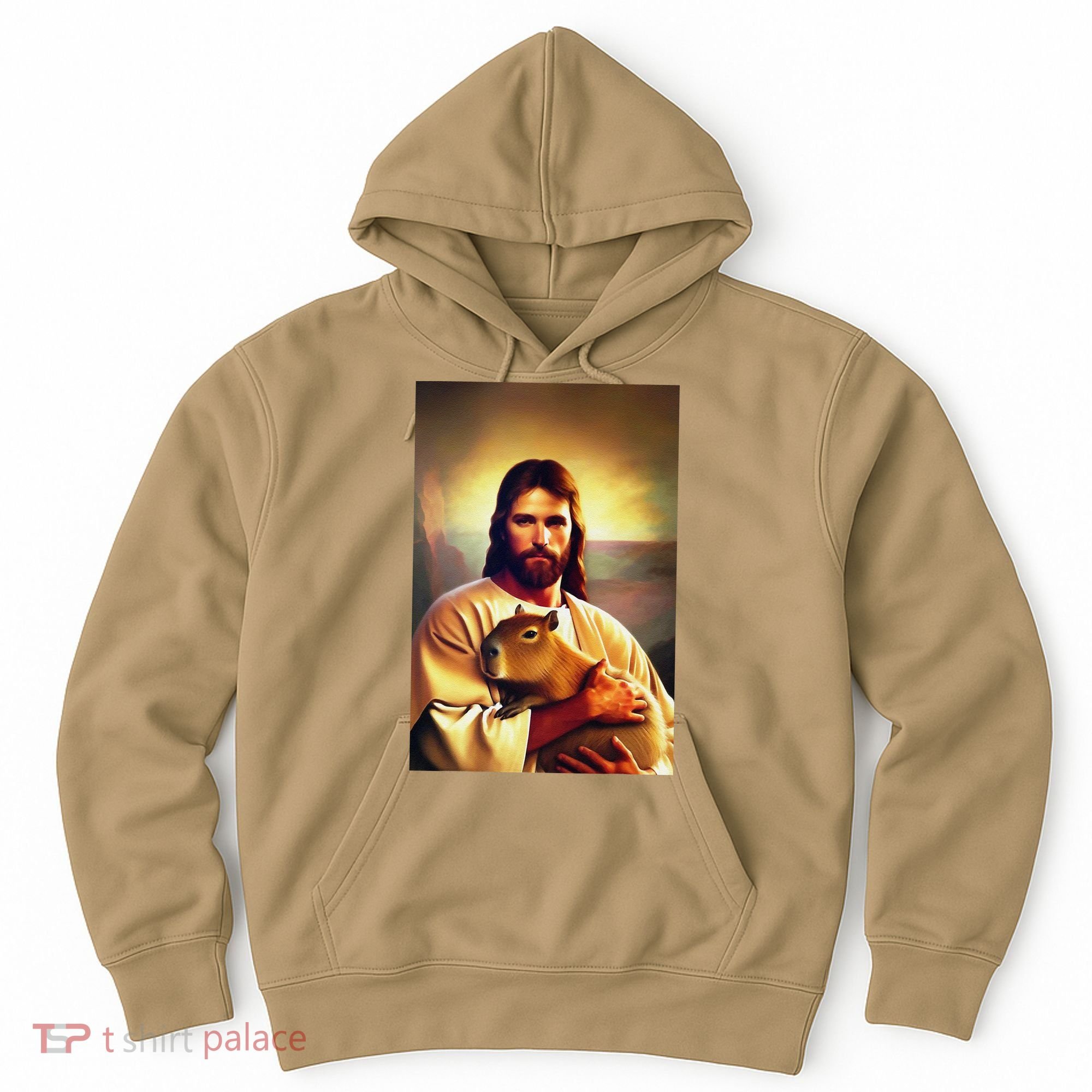 Jesus Holding A Capybara Hoodie