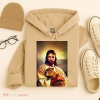 Jesus Holding A Capybara Hoodie thumb 4
