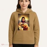 Jesus Holding A Capybara Hoodie thumb 5