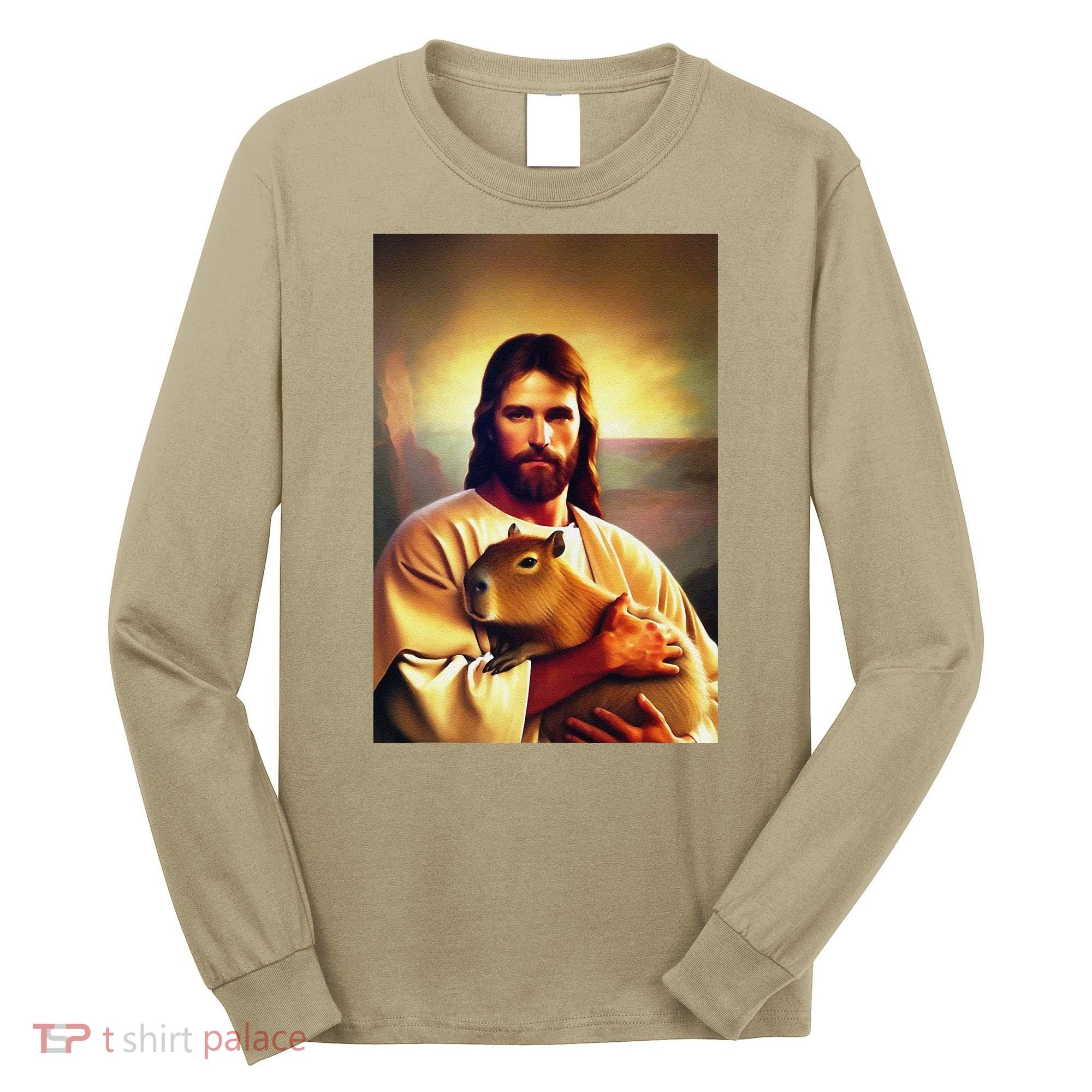 Jesus Holding A Capybara Long Sleeve Shirt