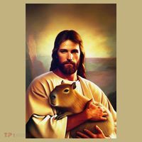 Jesus Holding A Capybara Sweatshirt thumb 2