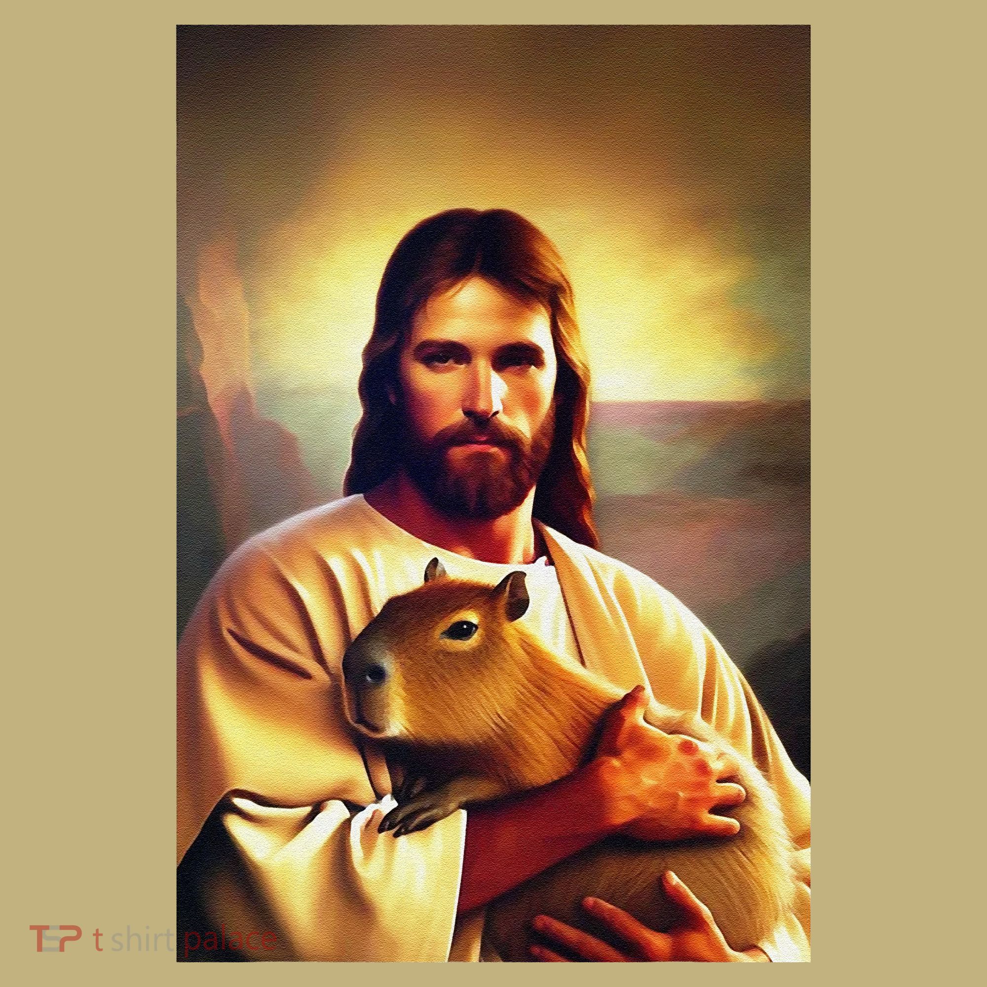 Jesus Holding A Capybara Polo