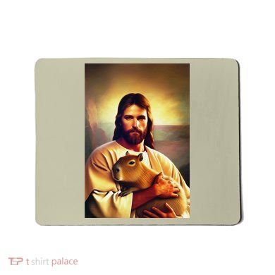 Jesus Holding A Capybara Mousepad