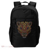 Jaguar Head Art Huichol Face Mexico Aztec Mayas For Big Cats Backpack thumb 0