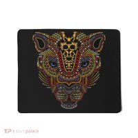 Jaguar Head Art Huichol Face Mexico Aztec Mayas For Big Cats Mousepad thumb 0