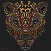 Jaguar Head Art Huichol Face Mexico Aztec Mayas For Big Cats Hat thumb 2