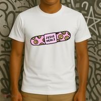 Jesus Heals Bandaid Christian Faith Healing Bible Verse T-Shirt thumb 3